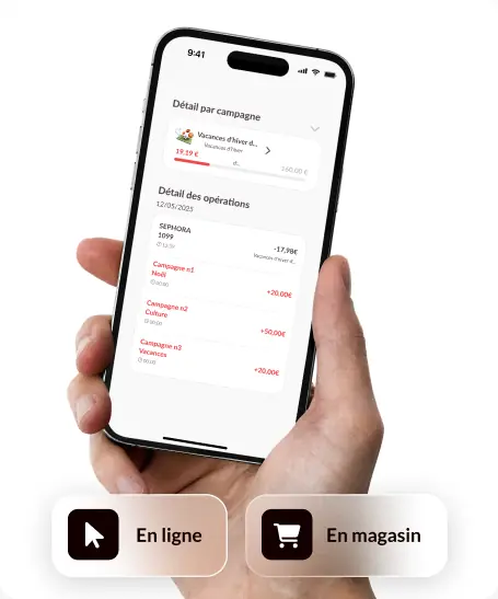 Aperçu de l'application pour la gestion des cartes cadeaux entreprise