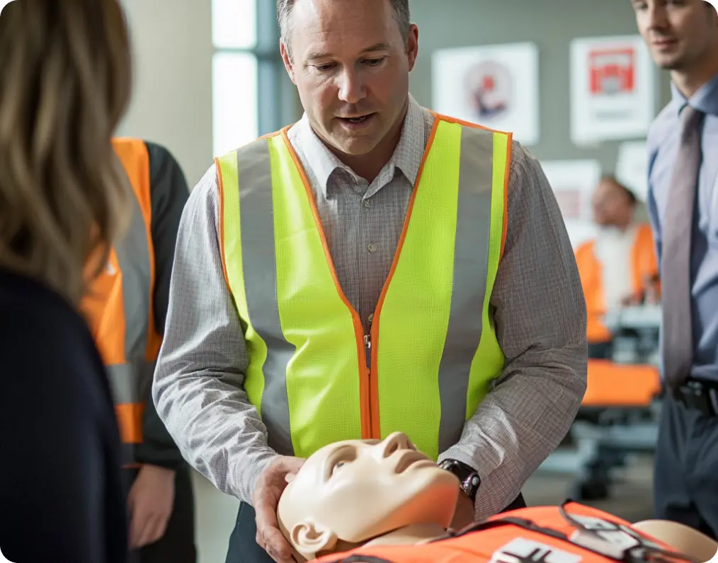 Photo d'un formateur en pleine session de formation sauveteur secouriste du travail